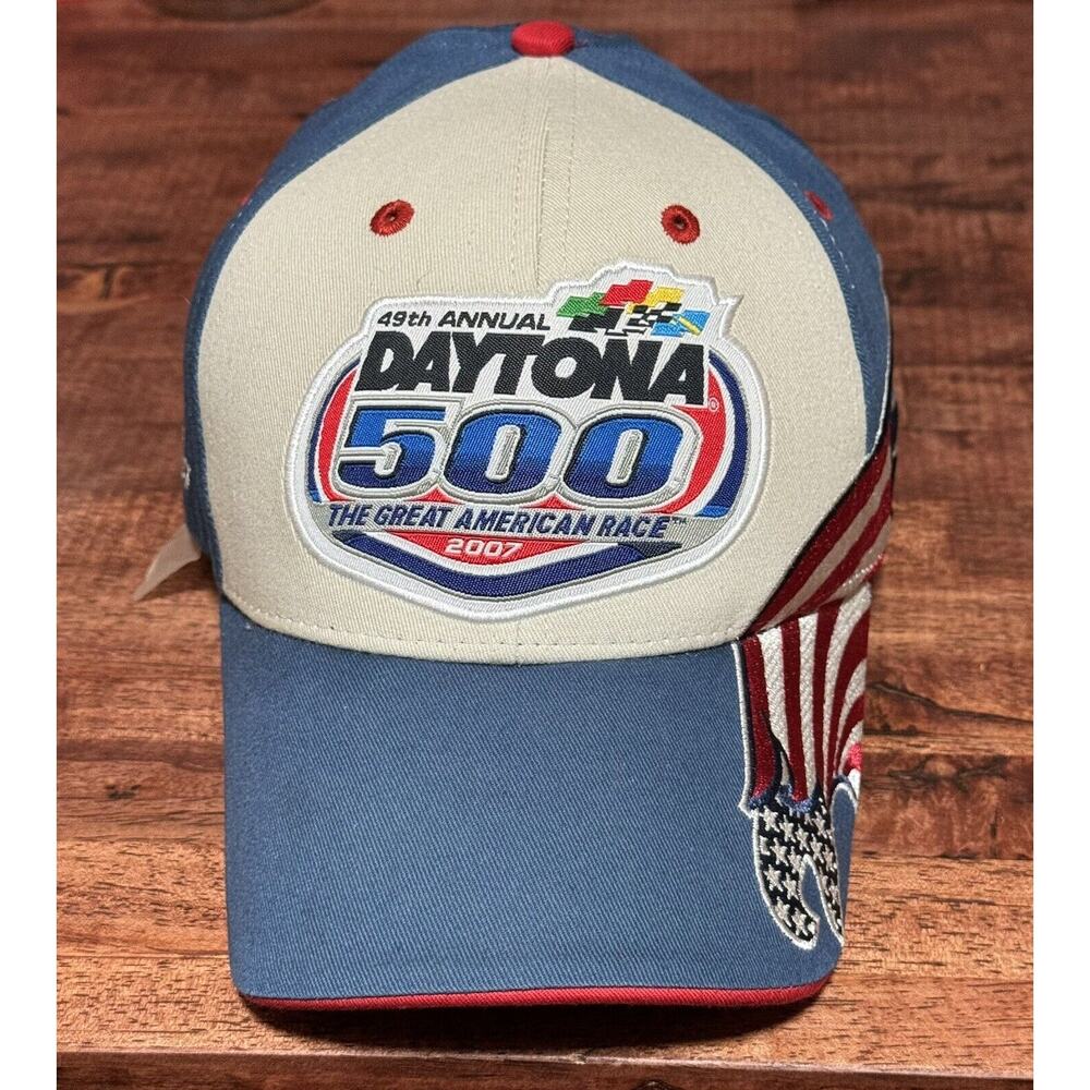 Daytona 500 Great American Race 2007 Hat Navy Beige Red Strapback